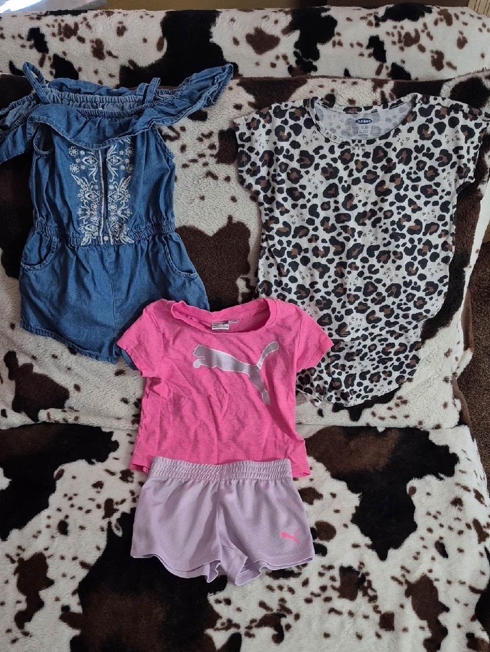 Puma Girls' Matching Short Set, Old Navy Romper, Old Navy Matching Set. 3T